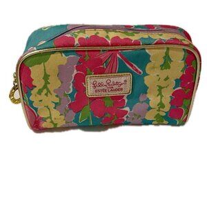 PREPPY COQUETTE ESTEE LAUDER LILLY PULITZER MAKE UP BAG HOT PINK LILAC FLORAL